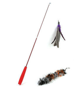 Realistico Spin piuma bacchetta eco-friendly telescopico canna da pesca trasparente con stringa di Sisal <span class=keywords><strong>gatto</strong></span> giocattolo confezionato in cartone - Product Image 3