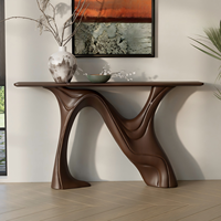 Table console moderne de luxe en fibre de verre, bureau créatif en PRV pour couloir, meuble d'appoint abstrait pour hall d'hôtel et villa