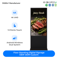 OEM ODM 43 49 50 55 65 Inch Android 14 Touch Screen Totem LCD Advertising Floor Standing Indoor Digital Signage Display