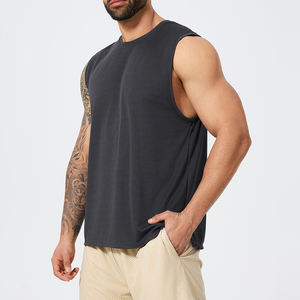<span class=keywords><strong>Canotte</strong></span> <span class=keywords><strong>da</strong></span> <span class=keywords><strong>uomo</strong></span> senza maniche sport Gym Running sportivo abbigliamento sportivo <span class=keywords><strong>uomo</strong></span> gilet protettivo a asciugatura rapida senza maniche t-shirt girocollo - Product Image 3