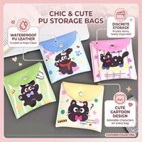 Sac de rangement pour serviettes hygiéniques en PU, mini, mignon, dessin animé, pochette portable