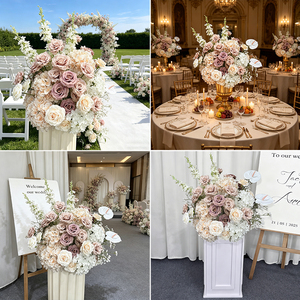 Arrangements floraux en soie douce couleur chair pour la rentrée scolaire et la décoration de mariages, allées, scènes et panneaux de bienvenue - Product Image 2