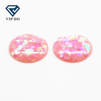 Opal synthétique multicolore de 2 mm à 12 mm, 92, rond, à dos plat, cabochon, coupe OP08, couleur feu d'opale, pierres précieuses en vrac, cabochon d'opale, pierres précieuses