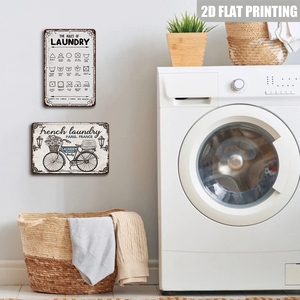 French <strong>Laundry</strong> Paris France Vintage Metal <strong>Sign</strong> With Bicycle and Flowers for Farmhouse <strong>Laundry</strong> Room - Product Image 1