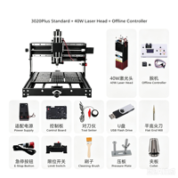 Machine de gravure CNC 3020Plus de bureau, compatible avec une tête laser 20W 40W, contrôleur hors ligne pour la gravure et la découpe du bois, de l'acrylique et des circuits imprimés