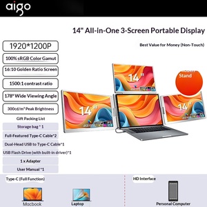 Monitores Portátiles Aigos de 14 Pulgadas con Triple Pantalla Tipo-C, Cable Único para Extender el Monitor, Diseño para Trading y Oficina, Venta al Por Mayor - Product Image 5
