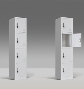 Casier métallique en acier à prix d'usine, 4 portes, avec serrure à clé ou électronique, pour bureau et école - Product Image 3