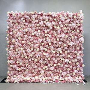 FS-عرض خاص زهرة وردية جدار 8*8 قدم لوحة قماش ملفوفة عالية الجودة وردي زهرة حصيرة - Product Image 6