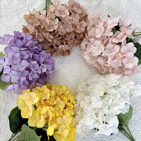 Dekorasi kualitas tinggi dalam jumlah besar 5 bunga Hydrangea buatan untuk dekorasi pernikahan