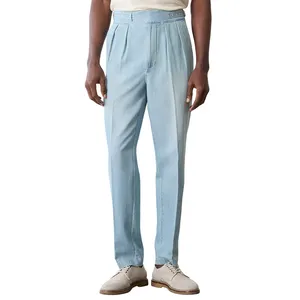 Custom Wholesale LOW MOQ Top Desgin Solid Color Formal Chino Linen Gurkha Pants