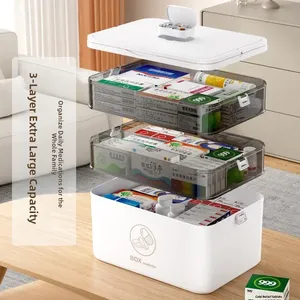 Extra Large Portable Pliable Pharmaceutique Stockage Maison Trousse de Premiers Soins Ménage Boîte à Médicaments Multicouche PP Organisation - Product Image 4