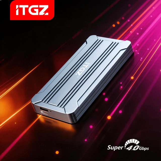 ITGZ USB4.0 Enclosure 40Gbps Compatible with Thunderbolt 5/4/3/USB4 M.2 NVMe Portable SSD, for Apple Macmini & Laptops
