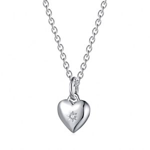 Colliers pour femmes Dylam, style métallique, fantaisie, zircon 5A, argent, délicats, superposés, cœur, minimalistes, bijoux fins - Product Image 1