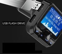 Lecteur MP3 de voiture BT Audio FM Transmetteur USB/TF Carte Lyric Sync Display,Multiple Languages BT Speakerphone Call