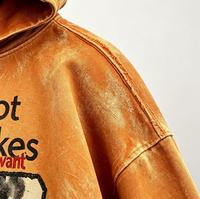 Sweat-shirt vintage délavé à l'acide pour hommes, coupe courte, effet usé et déchiré, avec impression graffiti intégrale et logo personnalisé, faible MOQ, vente en gros