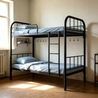 Lit superposé moderne en fer - Meuble de chambre à coucher portable et écologique