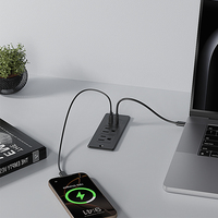 Multiprise encastrable USB PD 20W à charge rapide, prise de meuble 2 AC et 3 USB (2 USB-C + 1 USB-A) pour bureau, chevet, tiroir, table