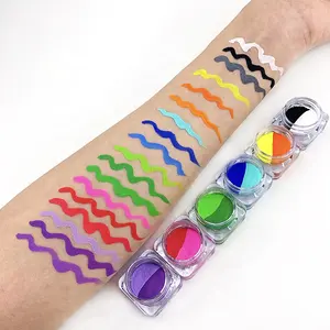 Wholesale Water Activated UV Glow Pastel Colors Hydra Liners Split Cake Neon Rainbow Makeup Eyeliner