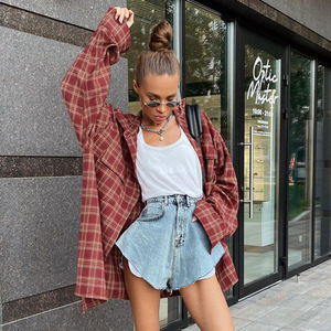 2025 autunno e inverno nuovo arrivo <span class=keywords><strong>camicia</strong></span> allentata stile stile rosso mattone stile <span class=keywords><strong>camicia</strong></span> <span class=keywords><strong>a</strong></span> <span class=keywords><strong>quadri</strong></span> abbigliamento <span class=keywords><strong>donna</strong></span> - Product Image 6