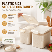 Custom Large 20-Pound Plastic Rice Storage Container Home Use Nordic Style Sealed Insect-Proof Moisture-Proof Box