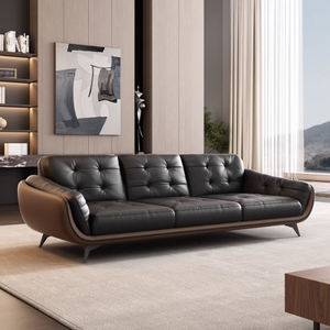 Divano da Ufficio in Vera Pelle, Stile Italiano Moderno e Semplice, Tre Posti per Riunioni VIP e Relax - Product Image 1