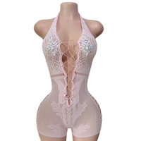 Tenue de pole dance pour femmes, style festival de musique de salon, carnaval, soirée, tenue de club en résille, sexy, pour strip-teaseuse, vêtements de danse exotique