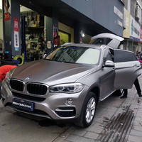 WRAPMASTER 1,52*17m CE-Zertifizierte Auto-Folierung Reine Metall-Titan-Grau Vinyl-Folie PET PVC Vinylfolie für Autokarosserie-Dekoration