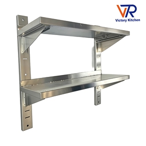 VICTORY KITCHEN - Estante de Pared de Acero Inoxidable 304 de Alta Calidad, 0.8 mm, 2 Niveles, Capacidad de 100 kg, para Laboratorio/Hotel, Gran Oferta - Product Image 5