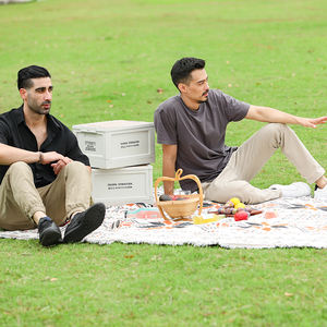 Multifunctional Portable Foldable <b>Camping</b> <b>Storage</b> <b>Box</b> With Wooden Cover for Outdoor Travel <b>Storage</b> - Product Image 5