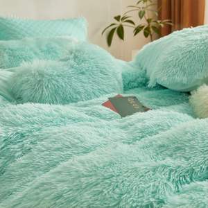 Juego de <span class=keywords><strong>cama</strong></span> de lujo Tie Dye Microfiber Super Soft Faux Fur Fluffy Bed Edredor Set - Product Image 4