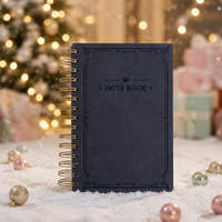 Premium A5 Spiralblock, Notizbuch aus weichem PU-Leder mit genähter Bindung, individuelles Logo & individuelle Farbe, für Unternehmen und Geschäftskunden