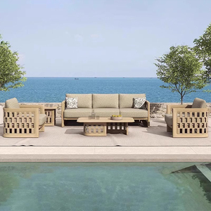 Sang trọng ngoài trời <span class=keywords><strong>sofa</strong></span> đặt Patio sân vườn Gỗ Tếch kết hợp của đóng đai dây thừng <span class=keywords><strong>sofa</strong></span> - Product Image 3