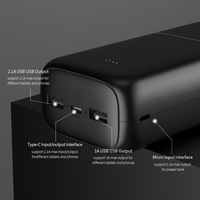 Centrale électrique portable double USB chargeur de téléphone portable Li polymère LED vente en gros électronique personnalisé 30000mah batterie externe