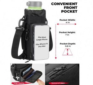 Free Sample <b>Water</b> <b>Bottle</b> <b>Holder</b> Bag <b>Water</b> <b>Bottle</b> Carrier with Adjustable Shoulder Strap <b>Water</b> <b>Bottle</b> Pouch <b>Holder</b> for Hiking - Product Image 3