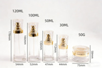Ensemble de flacons cosmétiques de luxe en verre, emballages vides pour soins de la peau, vente en gros, 30ml 50ml 100ml 120ml, pot à crème 50g, conteneur pour sérum et lotion
