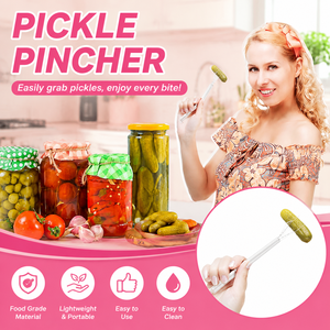 <span class=keywords><strong>Pince</strong></span> <span class=keywords><strong>à</strong></span> cornichons manuelle multifonctionnelle en PP, outil de cuisine spécialisé pour aliments en conserve, olives et poivrons, 20 pièces - Product Image 2