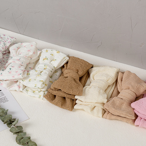Flower Tulip Print <strong>Baby</strong> Bow <strong>Headband</strong> Stretchy Floral Double Layers Topknotted Headwraps Infant Elastic Hairbands For <strong>Baby</strong> Girl - Product Image 3