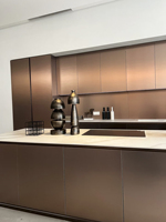 Plaque de plafond en acier inoxydable H40 Easy Clean Nano Brass Hairline pour plafond intérieur