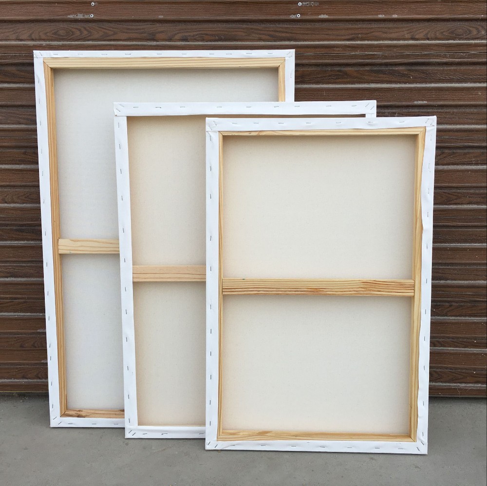 Stretched Canvas Oil Painting Wood Frame Cotton Stretched Blank Art Canvas Customized Size