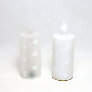 Flocons de neige imprime bougie de <span class=keywords><strong>Simulation</strong></span> électronique haute qualité sécurité noël décoration de sécurité à la maison sans matériau en verre de feu - Product Image 5