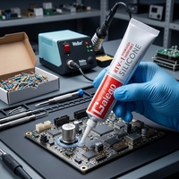 Caoutchouc de silicone RTV1 à haute élasticité et anti-choc, durci à chaud, pour instruments de test, scellant thermique électronique interne