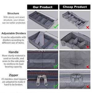 Foldable Nonwoven Fabric Square Storage Bags Clear PVC Window Underbed Organizer Clothes <b>Duvet</b> Bedrooms Breathable Compression - Product Image 3