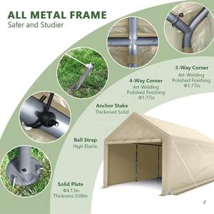 Abri de stationnement pour camion, bateau, voiture, en acier robuste, de qualité supérieure, avec couverture en HDPE, 10x20 pieds, sur mesure, Blue Ocean Duerable - Product Image 6