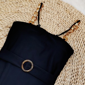 Maillot de bain une pièce Vintage, couleur unie, noir, Sexy, pour femmes, vêtements de plage, nouvelle collection, été, 2023 - Product Image 3