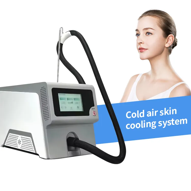 Le traitement professionnel de laser de machine de refroidissement de peau d'air froid de Cryo minimise la douleur et les dommages physiques pendant les traitements de laser et de chargement initial