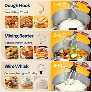 Robot pâtissier électrique 5QT 300W pour cuisine, mélangeur de pâte et de gâteaux, batteur sur socle - Product Image 2