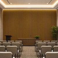 Panneau acoustique en bois de chêne WYRAX avec lattes en bois et feutre noir pour salle de réunion, absorption acoustique