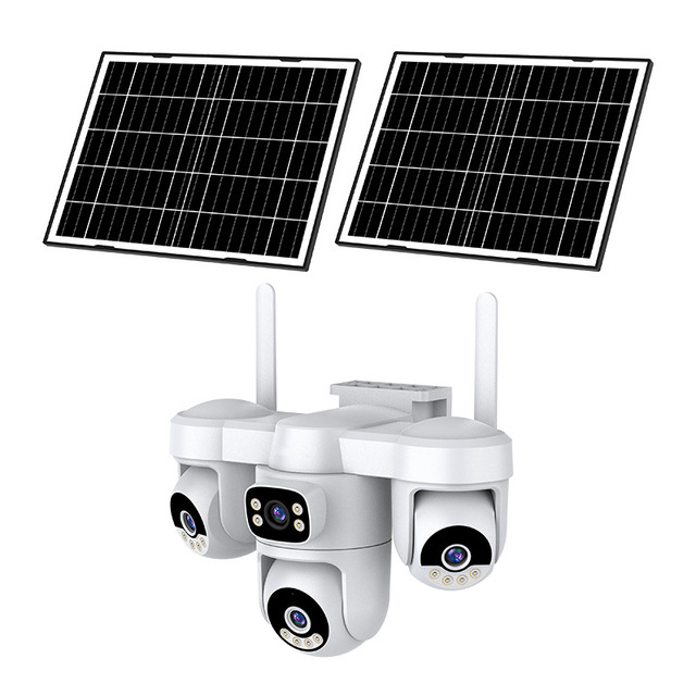 Outdoor Four-lens Four-screen Surveillance Camera for Home Use with 360-degree Panoramic Remote High-definition Monitoring