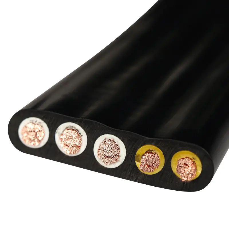 Los fabricantes suministran cable plano de grúa 3*16 + 2*10 cable y cable de núcleo de cobre libre de oxígeno revestido especial de PVC resistente al aceite