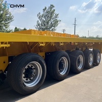 Offre Spéciale 2/3/4/5 essieux 50 tonnes semi-remorque en acier 20FT 40FT conteneur remorque à pont plat avec suspension pneumatique